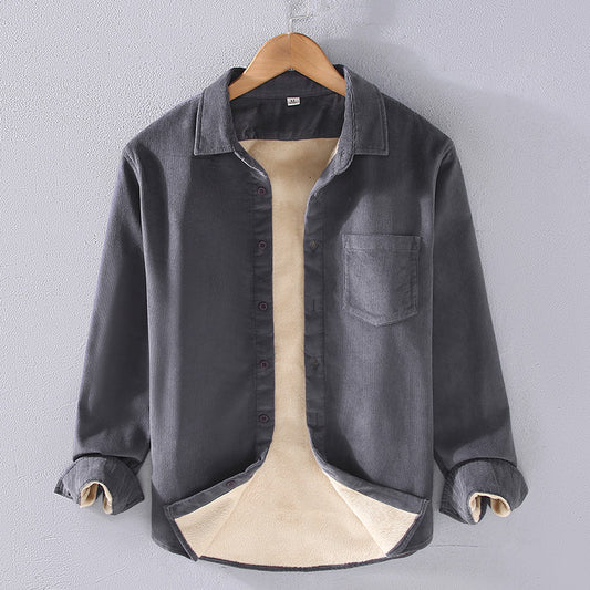 Camisa Acolchada de Pana con Cuello Cuadrado para Hombre - Image 2