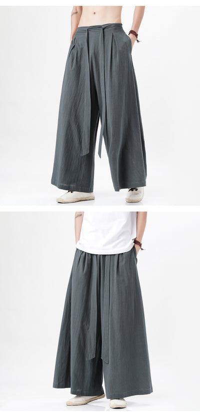 Pantalones Holgados de Algodón y Lino Talla Grande Estilo Chino para Hombre - Image 20