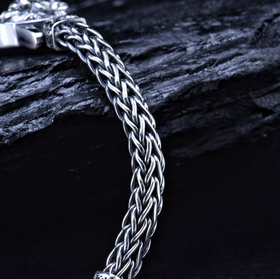 Pulsera de Plata Esterlina S925 Tejida a Mano - Diseño Étnico León Dominante - Image 11