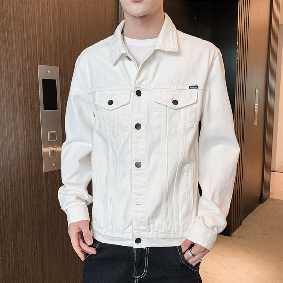 Chaqueta de Trabajo Denim Negro para Hombre - Estilo Versátil Primavera Otoño