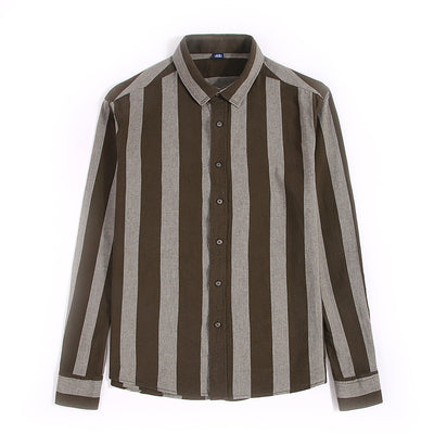 Camisa Casual de Rayas Anchas Estilo Japonés para Hombre - Image 7