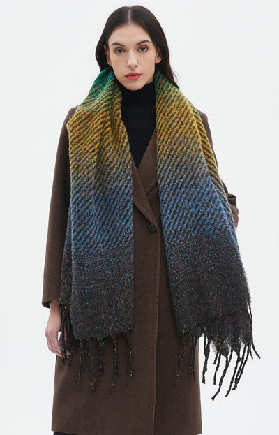 Chal Degradado con Borlas para Mujer - Estilo Europeo y Americano - Image 29