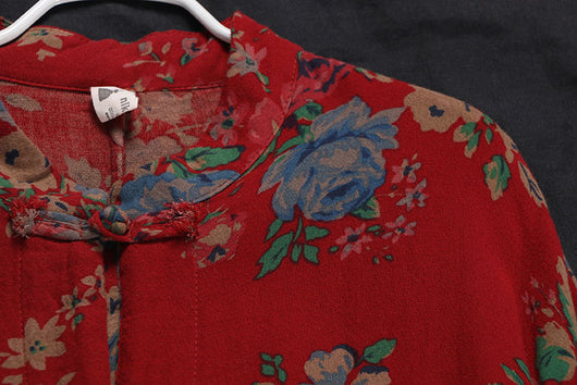 Camisa Retro Étnica con Cuello Mao y Estampado Floral - Image 9