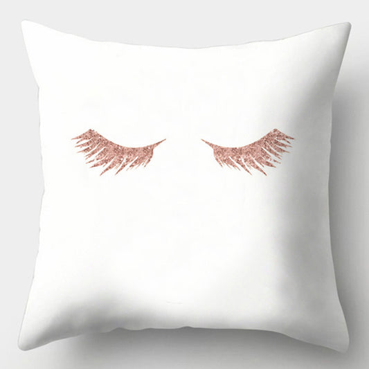 Almohada Decorativa Geométrica de Piel de Melocotón - Diseño Moderno Minimalista