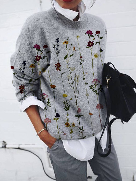 Blusa Suelta Estampado Floral Manga Larga para Mujer - Image 2