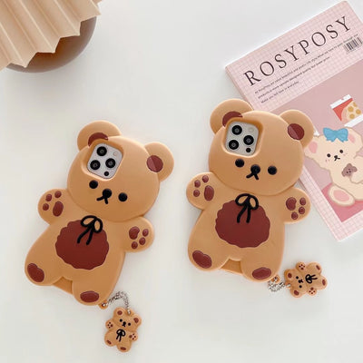 Funda de Celular Osito de Peluche Antiimpacto de Silicona Suave