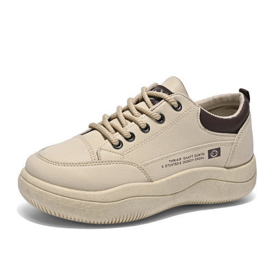 Tenis Blancos de Cuero Estilo Coreano Multiuso para Mujer - Image 5