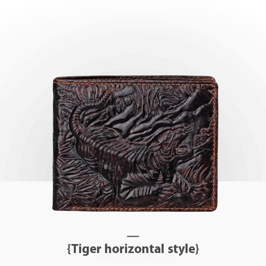 Cartera de Cuero Artesanal Grabada Retro para Hombre - Image 11