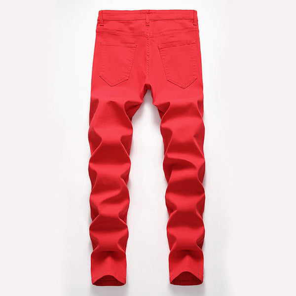 Pantalones Vaqueros Elásticos Casuales Estilo Europeo y Americano para Hombre