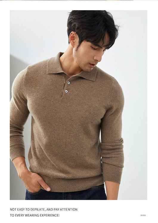 Suéter Tipo Polo de Cachemira Pura para Hombre - Image 28
