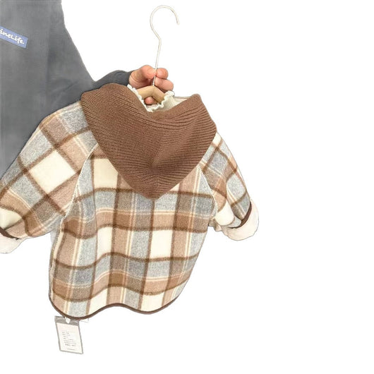 Abrigo de Lana Forrado en Fleece con Diseño Cuadros - Abrigo de Invierno Urbano - Image 5