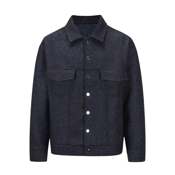 Chaqueta Suelta de Tweed Tejido para Pareja - Casual Hombre