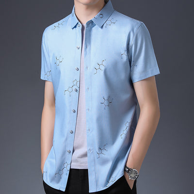 Camisa Estampada de Manga Corta para Hombre - Image 7