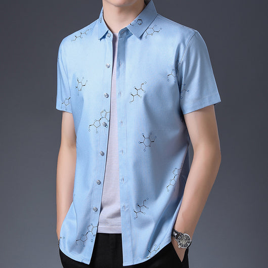 Camisa Estampada de Manga Corta para Hombre - Image 7