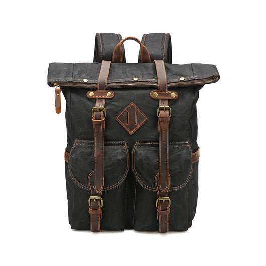 Mochila Vintage de Cuero Crazy Horse Impermeable con Gran Capacidad - Image 8
