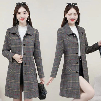 Abrigo de Lana Cuadrillé para Mujer Madura - Colección Otoño - Image 2