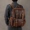 Mochila de Viaje Cuero Crazy Horse Capacidad Jumbo con Solapa Frontal