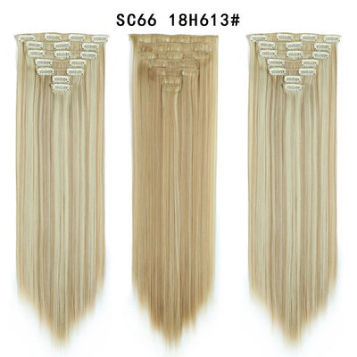 Set de Extensiones de Cabello con 16 Clips - Peluca de Fibra Sintética Premium - Image 56