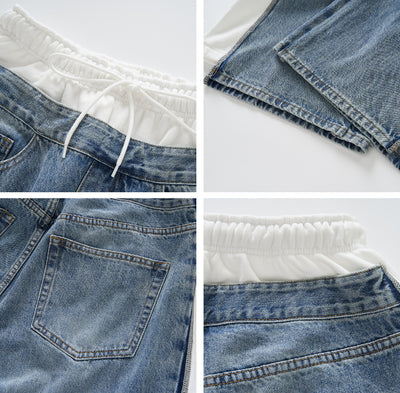 Jeans Patchwork Cintura Alta Loose Fit para Mujer - Image 8
