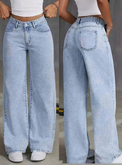 Jeans Rectos de Cintura Alta Estilo Dulce y Picante para Mujer - Image 3