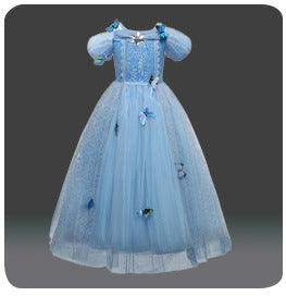 Vestido Princesa Niña Elegante Color Sólido - Image 13