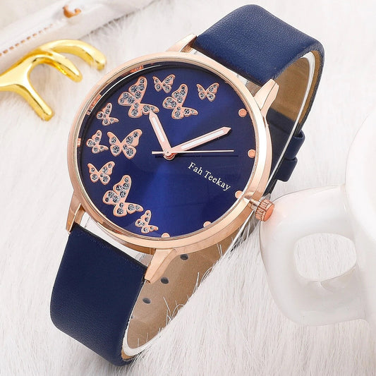 Reloj de Pulsera Dama Elegancia Temperamento con Banda Ajustable y Diamantes Mariposa - Image 2