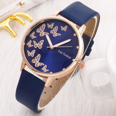 Reloj de Pulsera Dama Elegancia Temperamento con Banda Ajustable y Diamantes Mariposa - Image 2