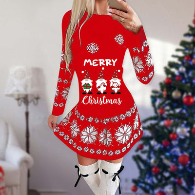 Vestido Navideño Cuello Redondo Manga Larga - Image 22