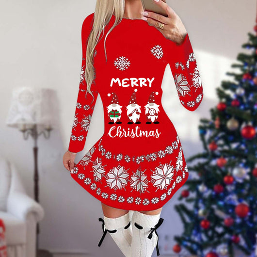 Vestido Navideño Cuello Redondo Manga Larga - Image 22