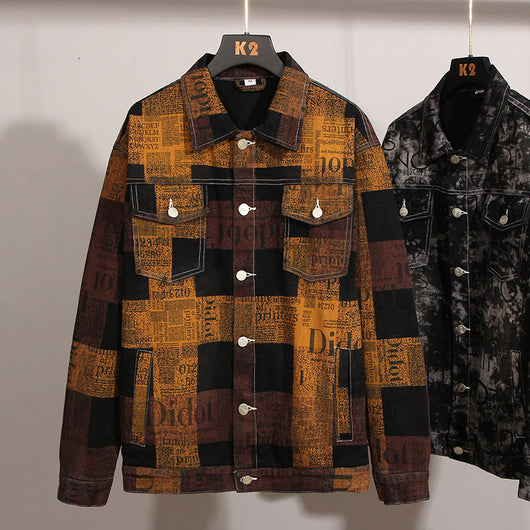 Chaqueta Denim Oversized Estampada para Hombre Talla Grande - Image 7