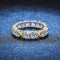 Cross Two-color Row Ring Women 30 Points Moissanite Per Piece No 14