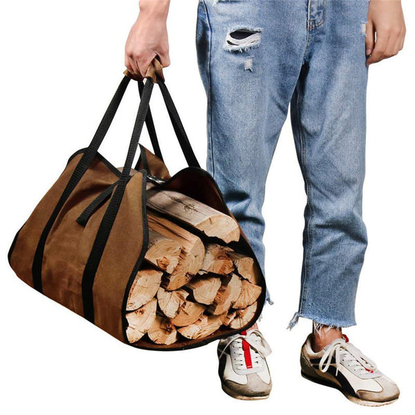 Bolsa Portátil para Leña Exterior Resistente y Duradera