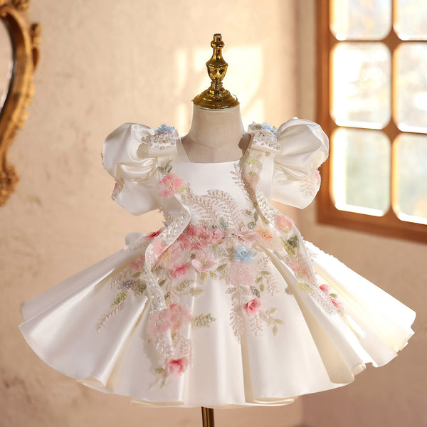 Vestido de Dama de Honor Infantil Elegante y Esponjoso