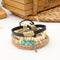 Pulsera de Cuero Auténtico Tejida con Cuentas - Estilo Étnico Retro