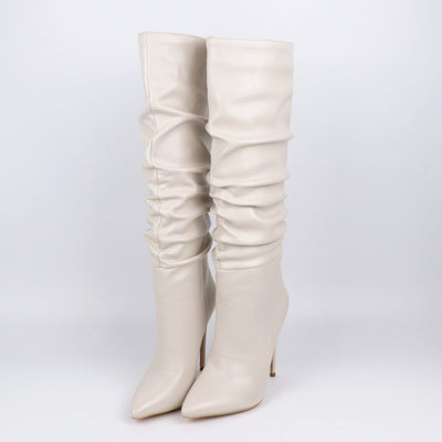 Botas Stiletto de Punta Plisada para Mujer - Tacón Alto Elegante - Image 9