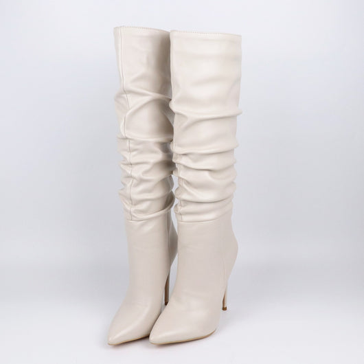 Botas Stiletto de Punta Plisada para Mujer - Tacón Alto Elegante - Image 9