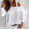 Blusa Strapless Sexy con Estampado de Corazones y Mangas Largas