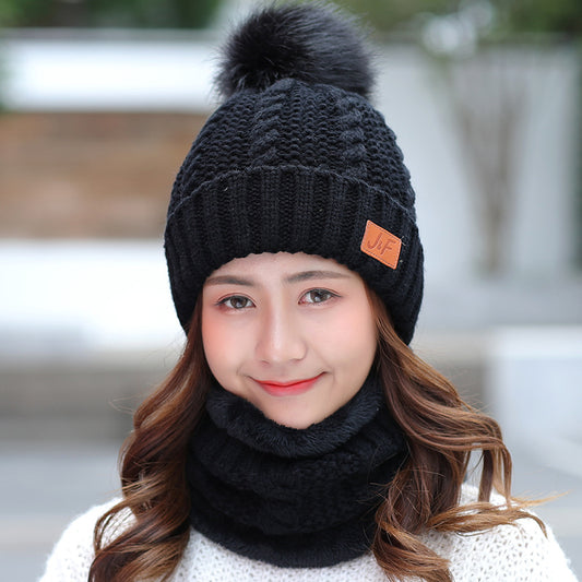Conjunto de Gorro y Bufanda Bib Tejido para Damas Invierno - Image 2