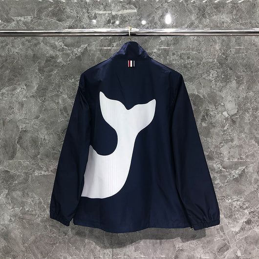 Chaqueta de Cuello Alto con Cierre y Estampado de Ballena - Image 3