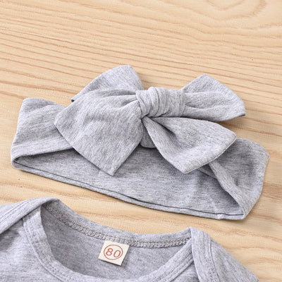 Conjunto de 3 Piezas: Enterizo de Algodón Puro con Falda Denim y Pañoleta - Image 12