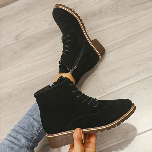 Botas Cortas para Mujer Punta Redonda Estilo Martin - Image 3
