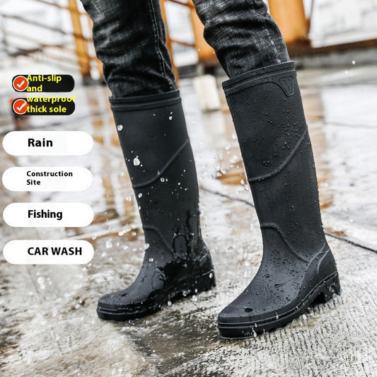 Botas de Lluvia Altas para Construcción - Zapatos Protectores Impermeables Antideslizantes