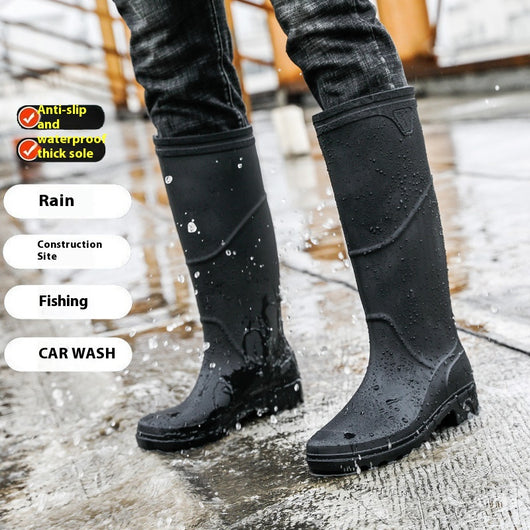 Botas de Lluvia Altas para Construcción - Zapatos Protectores Impermeables Antideslizantes