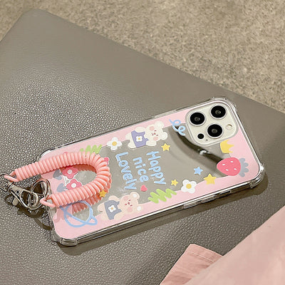 Funda TPU Espejo para Celular Osito Cartoon con Correa - Image 10