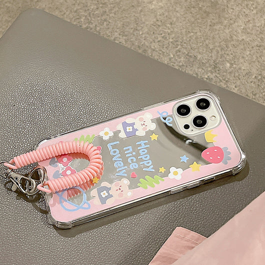 Funda TPU Espejo para Celular Osito Cartoon con Correa - Image 10