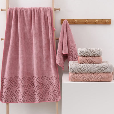 Juego de Toallas de Baño Jacquard Coral Fleece - Súper Absorbentes y Ultra Suaves - Image 10