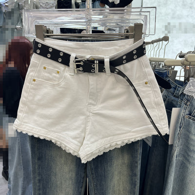Shorts de Mezclilla Chic con Ribete de Encaje - Image 3