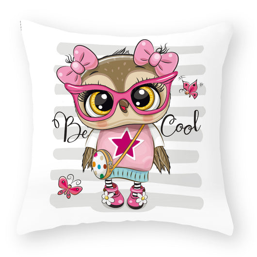 Funda de Almohada Suave con Diseño de Búho Melocotón - Image 8