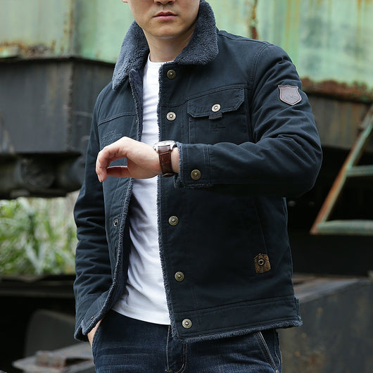 Abrigo de Invierno para Hombre con Forro de Terciopelo - Chaqueta de Algodón Acolchada - Image 21