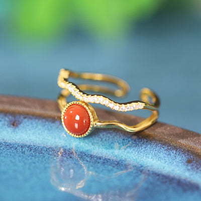 Anillo de Plata 925 Microengastado Ondulado Lujo Ligero para Mujer - Image 5